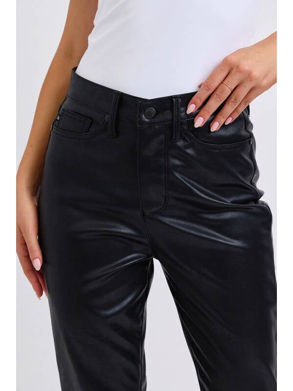 BK Faux Leather High Waisted Tummy Control Bootcut for wholesale on Faire1