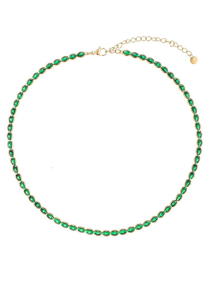 Emma Green Cubic Zirconia Tennis Necklace for wholesale by Eye Candy Los Angeles