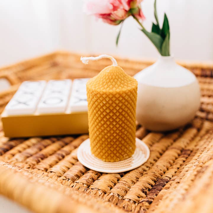 Jackfruit Pillar Beeswax Candle for wholesale by Azizi Life