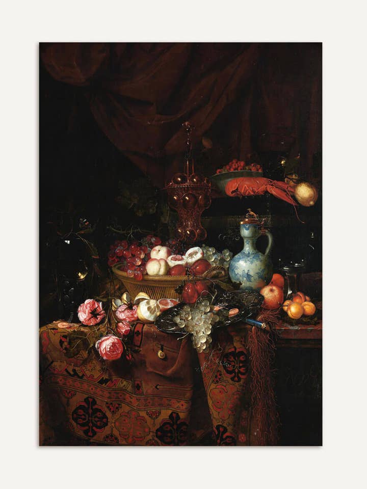 Hummer & Frugter – Opulent stilleben for engroshandel hos Modern Antique Prints