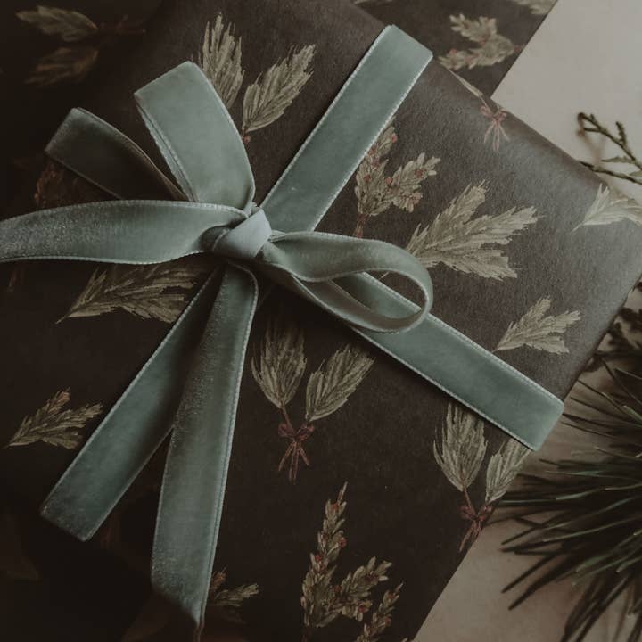 MyDesignPictures - Wholesale Wrapping Paper Roll - Set Of 3 Pieces Green branches Kraft Wrapping Paper2