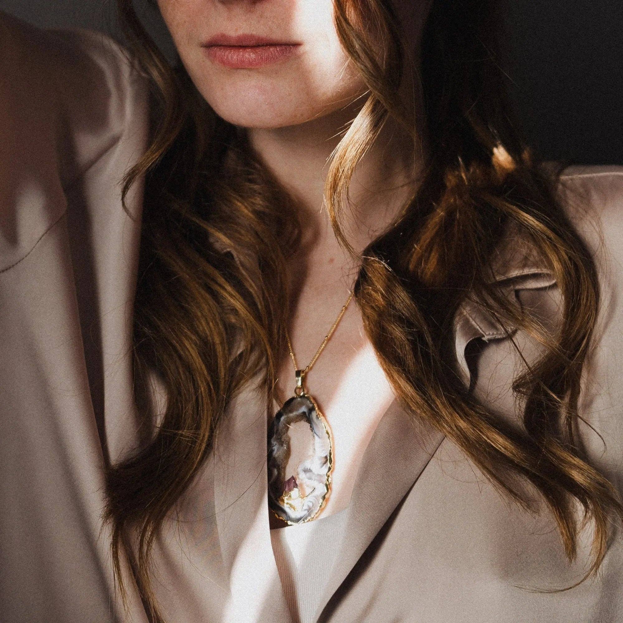 PHOEBE´S - Vente Colliers à pendentif - Collier d'Agate, Pendentif Rustique0