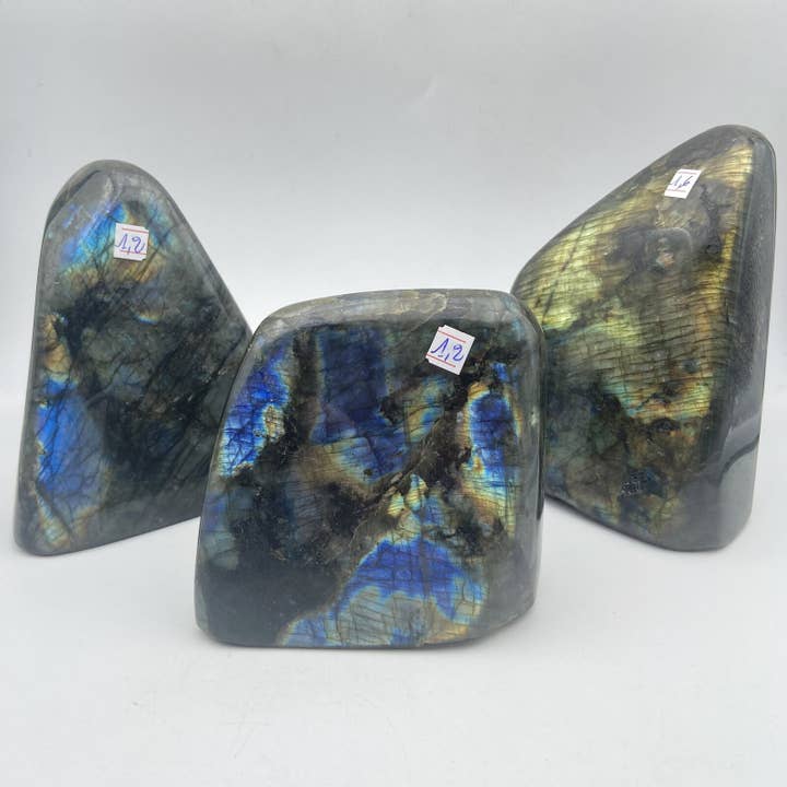 Set of 3 Free Forms - Labradorite No. 9 for wholesale by Minéraux d'ailleurs