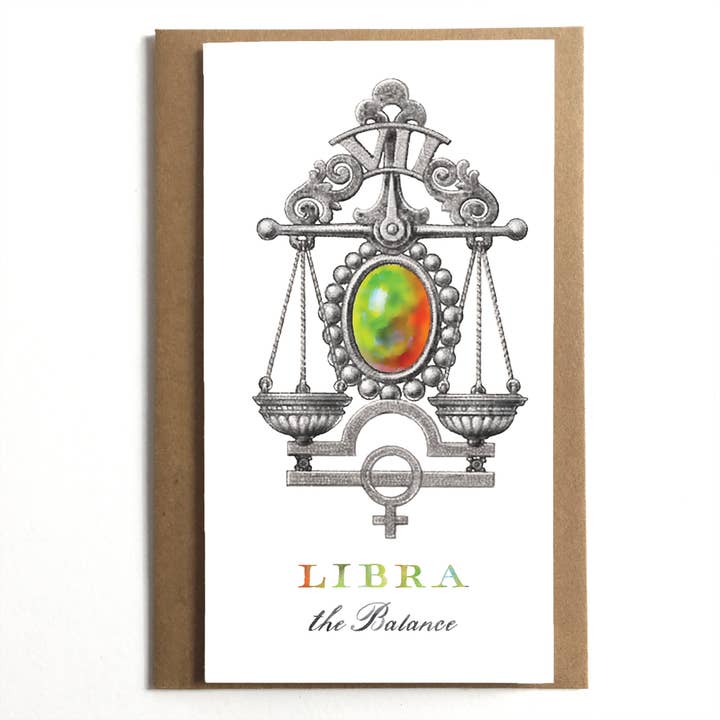 Libra the Balance; Vintage Zodiac Greeting Card; Card for Libra; Vintage Astrology; Unique Astrology; Astrological Sign; Horoscope for wholesale by A Zillion Dollars