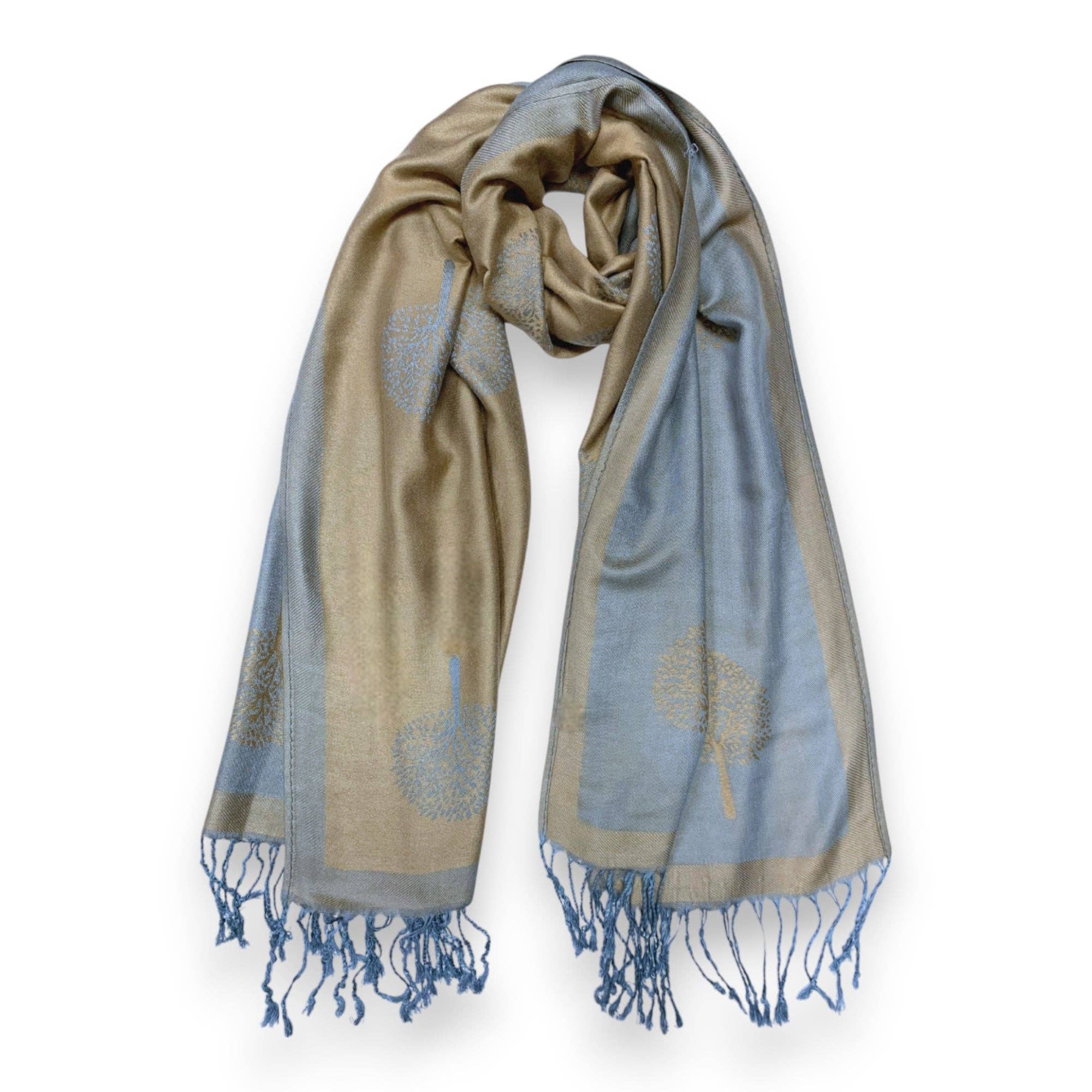 Lili Scarves (US Duty Free) – wholesale Scarf – Women's – Reversible Tree Print Pashmina Scarf2