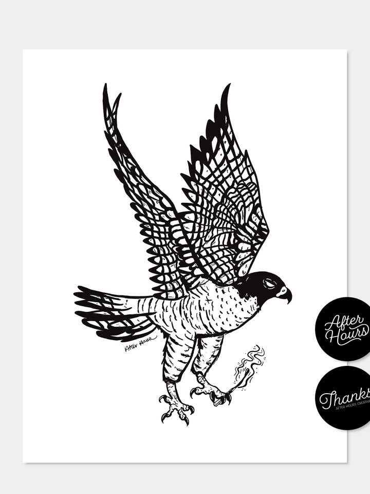 Falcon Print for wholesale by After Hours Creative