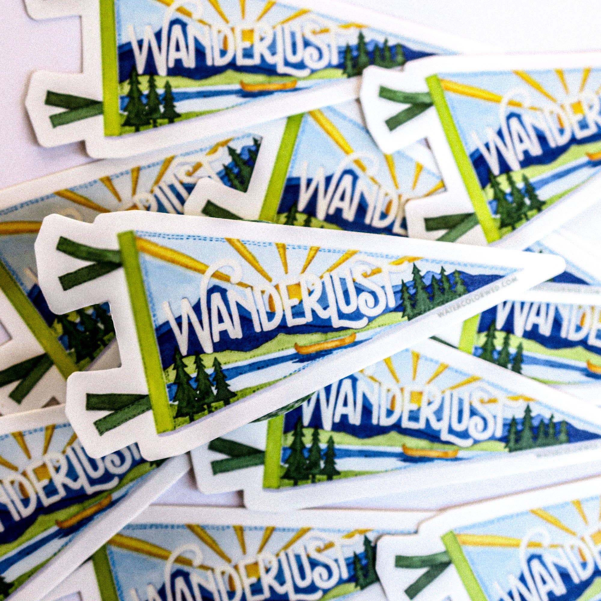 Watercolor Wednesday - Wholesale Sticker - Wanderlust Pennant Sticker4