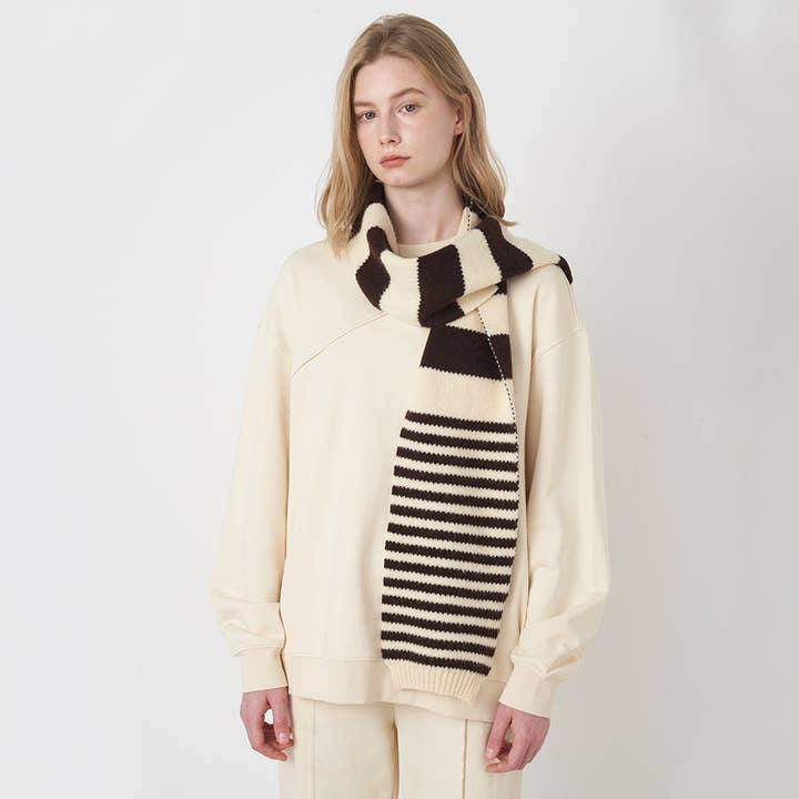 Dipped Shop - Wholesale Scarf - Women's - 2+ Stripe Daily Knit Scarves DPKS09093