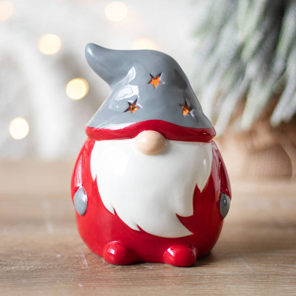Something Different Wholesale – wholesale Candle holder – Red and Grey Christmas Gonk Tealight Holder