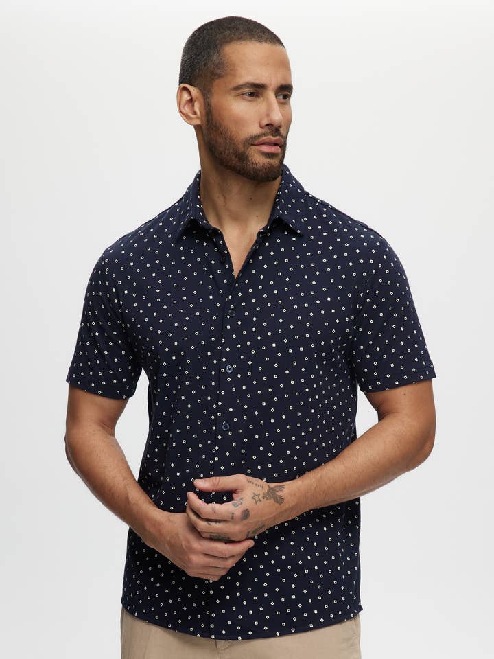 Andrew Short Sleeve Printed Jersey Shirt for wholesale by Julian & Mark