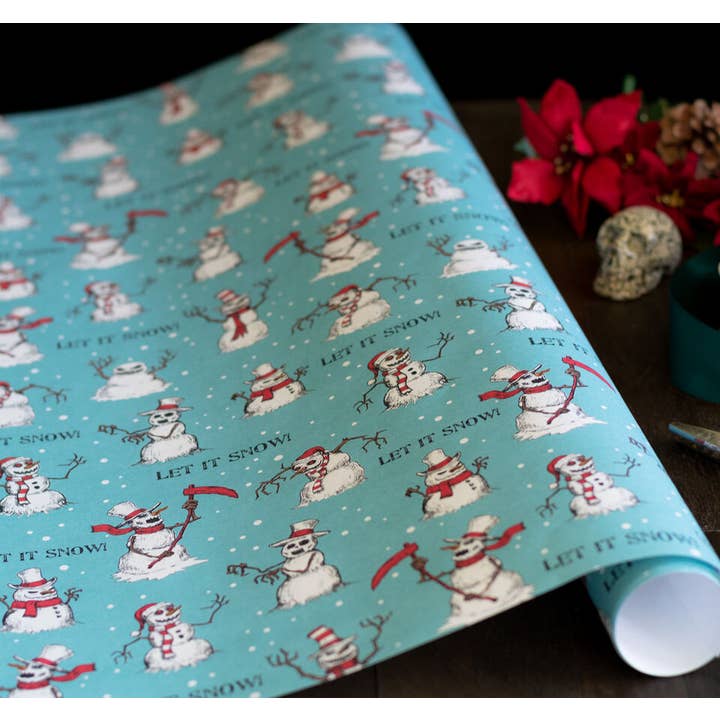 Spooky Cat Press - Wholesale Wrapping Paper Roll - Scary Snowmen Gift Wrap (8ft Roll)