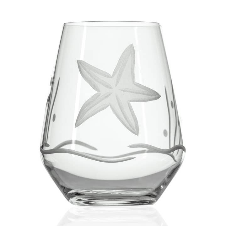 Starfish 18oz Stemless Wine Tumbler Glass for wholesale by Rolf Glass