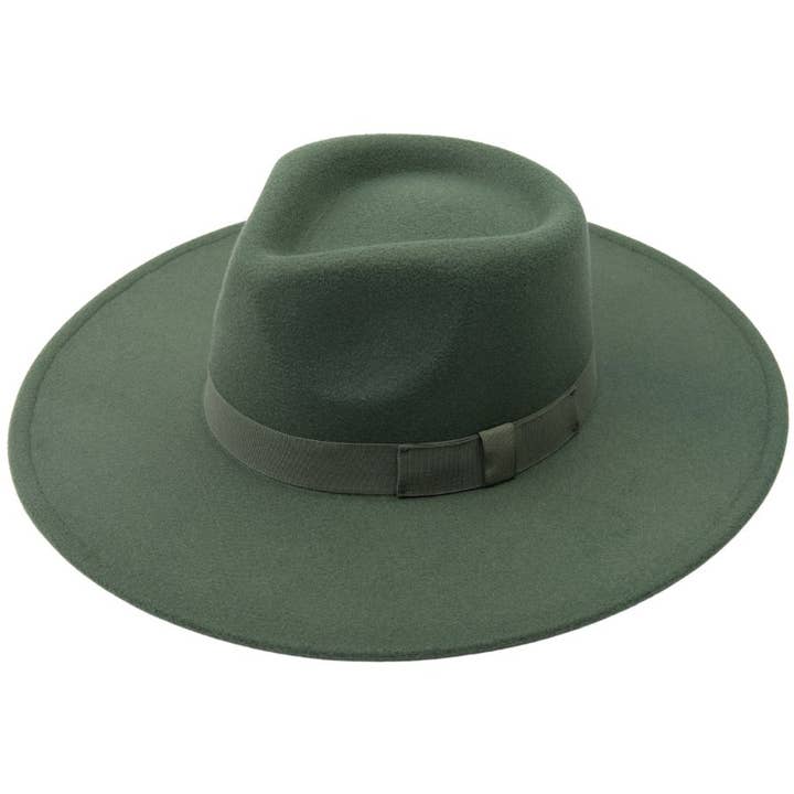 Lucca Couture - Wholesale Fedora - Women's - Western vegan felt rancher fedora hat in PINE