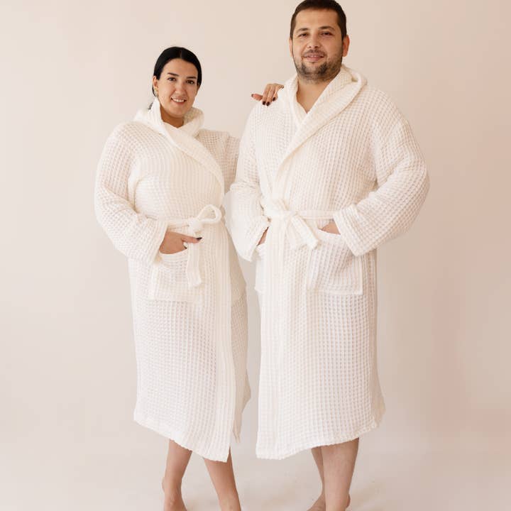 Vivamaison – Engroshandel Morgenkåbe - Unisex – Premium Vaflet Bomuld Badekåbe, Unisex Spa Komfort17