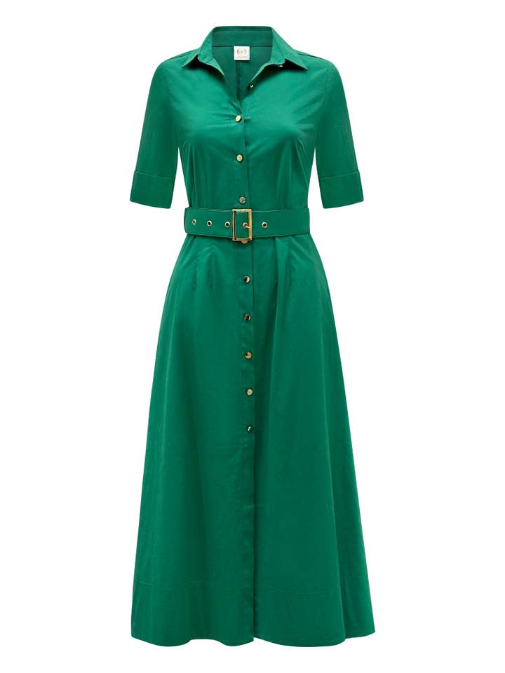 The "Kate" Shirt Dress Green for wholesale by Why Mary