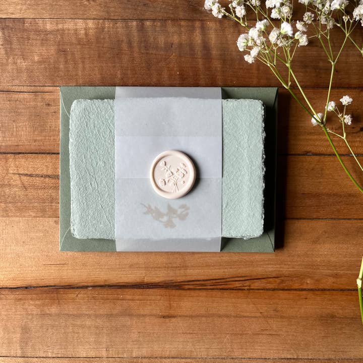 Vine Illustration - Letterpressed Set (Green Paper) for wholesale by Bat Flower Press