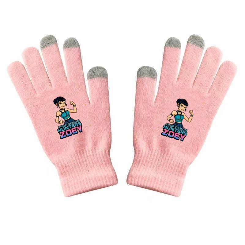 Little Trendy - Wholesale Gloves - Women's - KDH K-pop inspired Printed Knitted Touch Screen Gloves1
