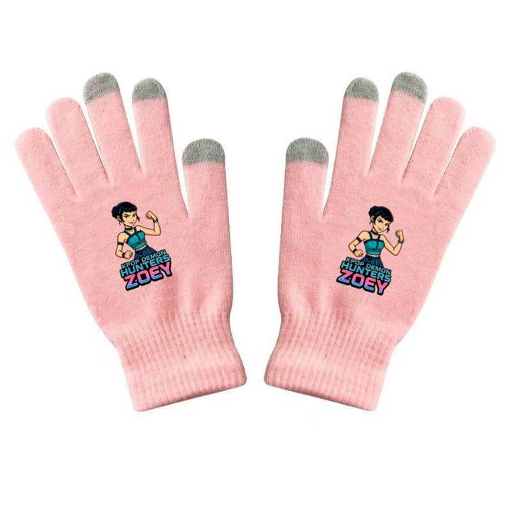 Little Trendy - Wholesale Gloves - Women's - KDH K-pop inspired Printed Knitted Touch Screen Gloves1