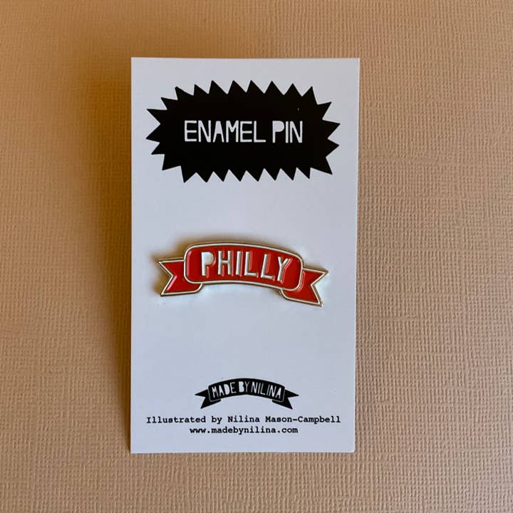 Made by Nilina - Wholesale Lapel Pin/Button - Philly Enamel Pin Philadelphia Pennsylvania Banner Souvenir1