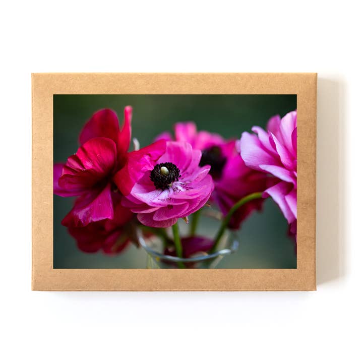 "Ranunculus Bouquet" Card Boxed Set (8 Cards + Envelopes) for wholesale by Andrea Morris Art