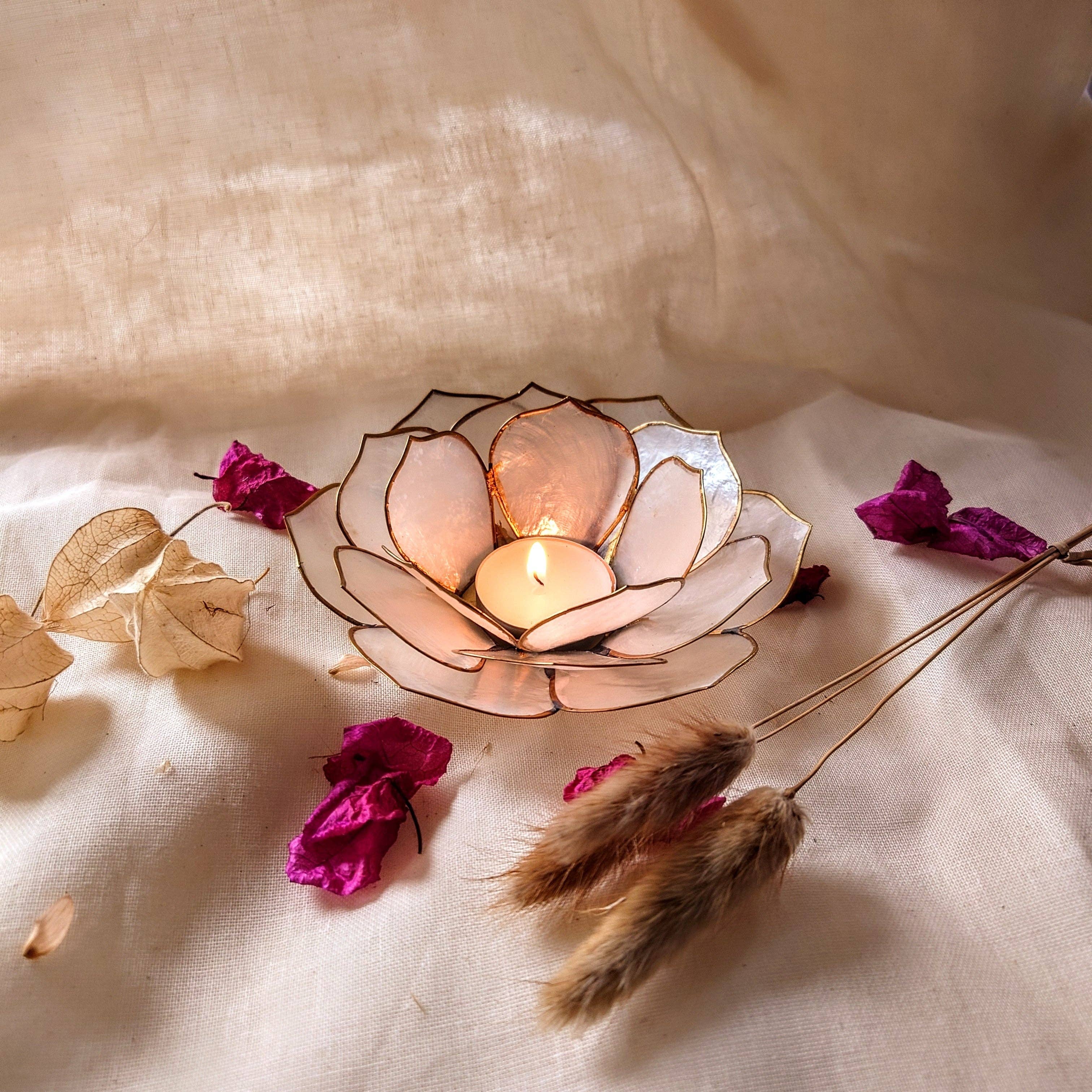 Insight Stones - Wholesale Jar/Filled Candle - Lotus tea light1