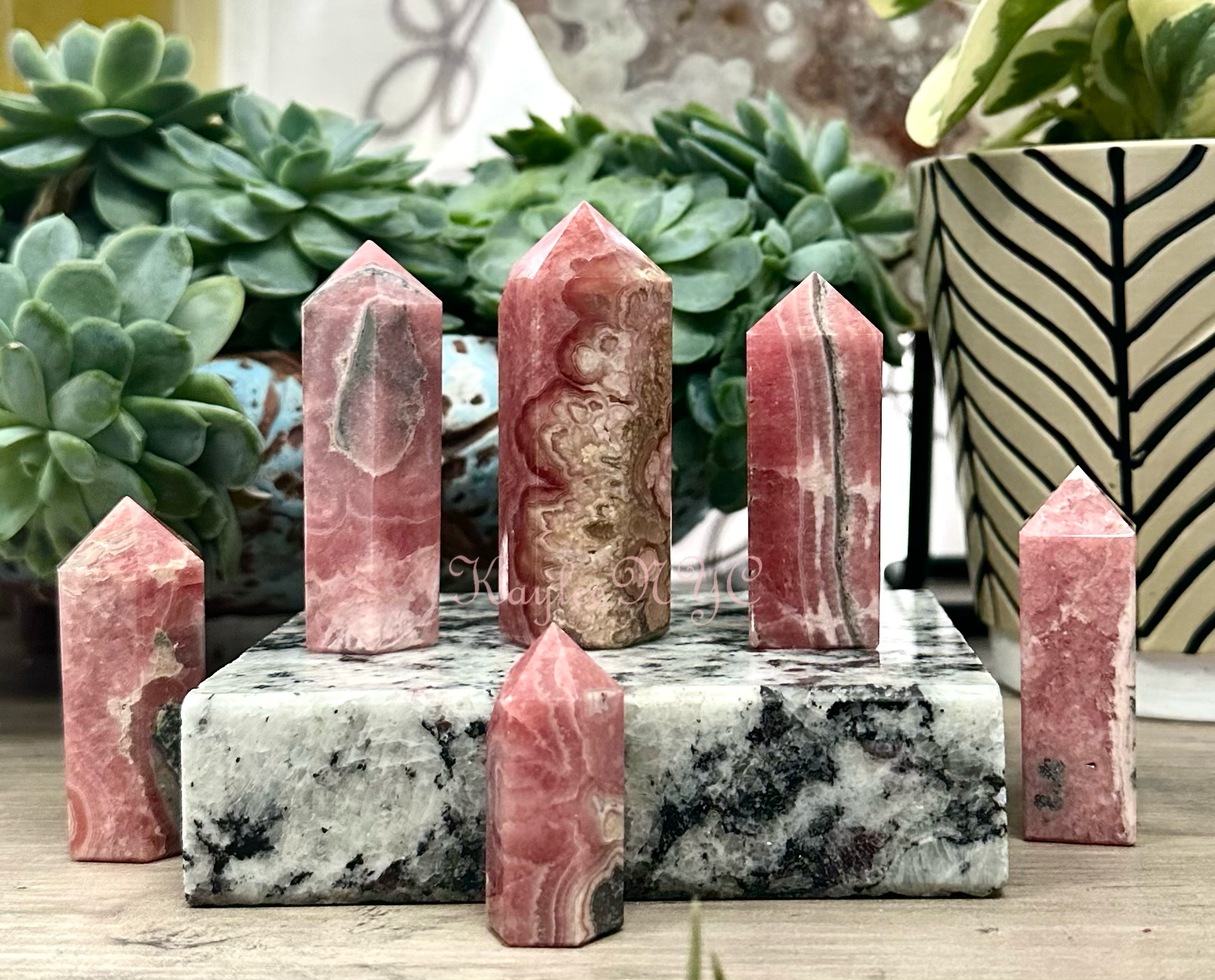 KayleeNYC - Wholesale Spiritual Stone/Crystal - 1 lb Natural Rhodochrosite Obelisk Point Crystal Tower2