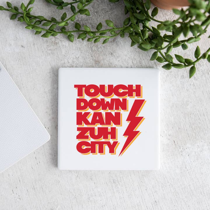 Touch Down Kan Zah City Ceramic Drink Coaster for wholesale by Maple Leaf Market