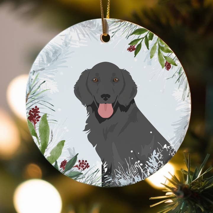 Flat Coated Retriever Dog Christmas Ornaments for wholesale by Canine Companions