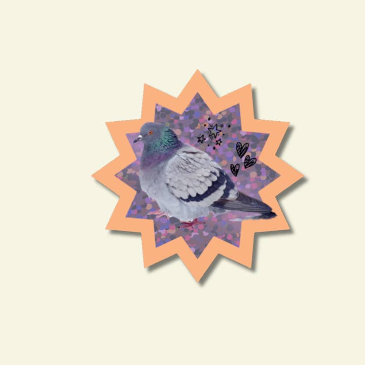 Shellflower - Wholesale Sticker - Disco Pigeon Glitter Vinyl Sticker
