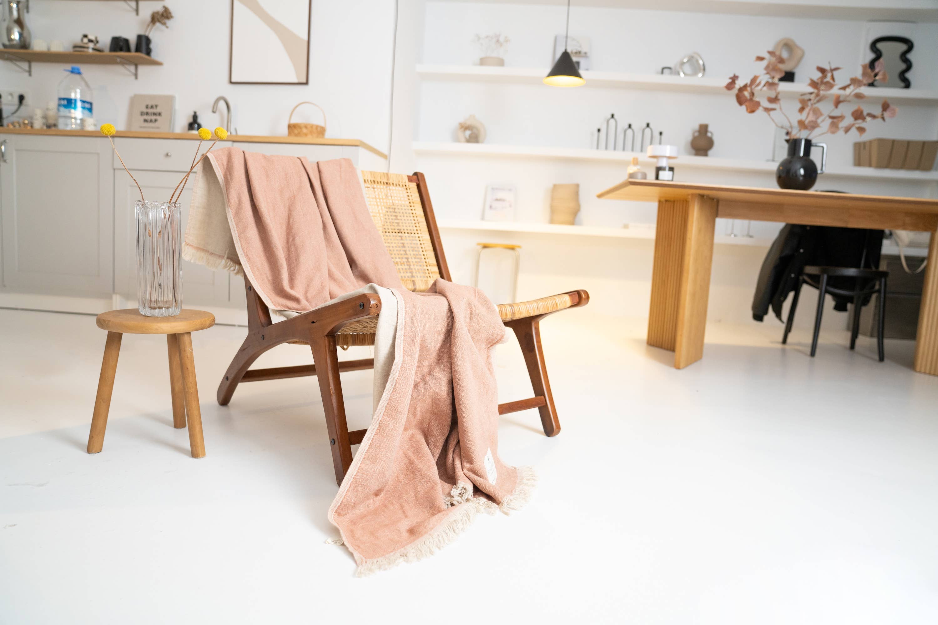 Primitive - Wholesale Decoratiedeken - Barbaresco omkeerbare plaiddeken van linnen W0116