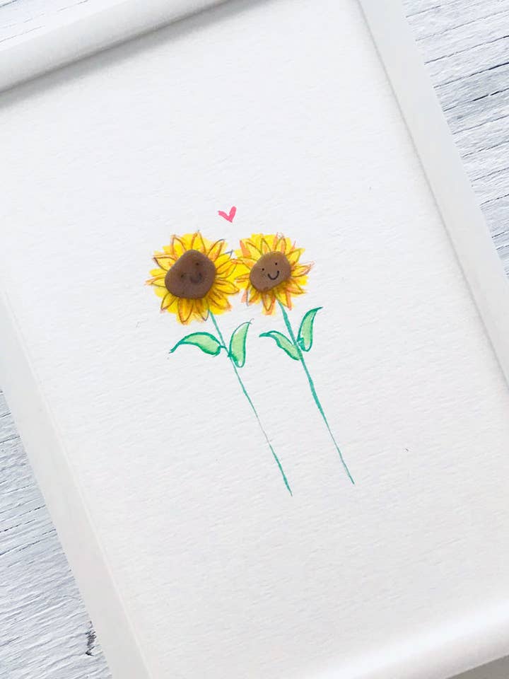 Sunflowers Sea Glass Art for wholesale by Sook & Hook