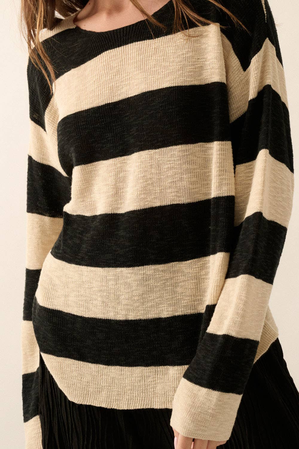 Promesa USA - Wholesale Knit Sweater - Women's - Striped Ribbed-Knit Sweater13