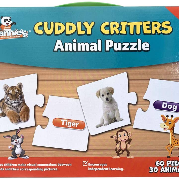 Cuddly Critters- Animal Puzzle, 60 Pieces, 30 Animals for wholesale by Channie's Visual Resources