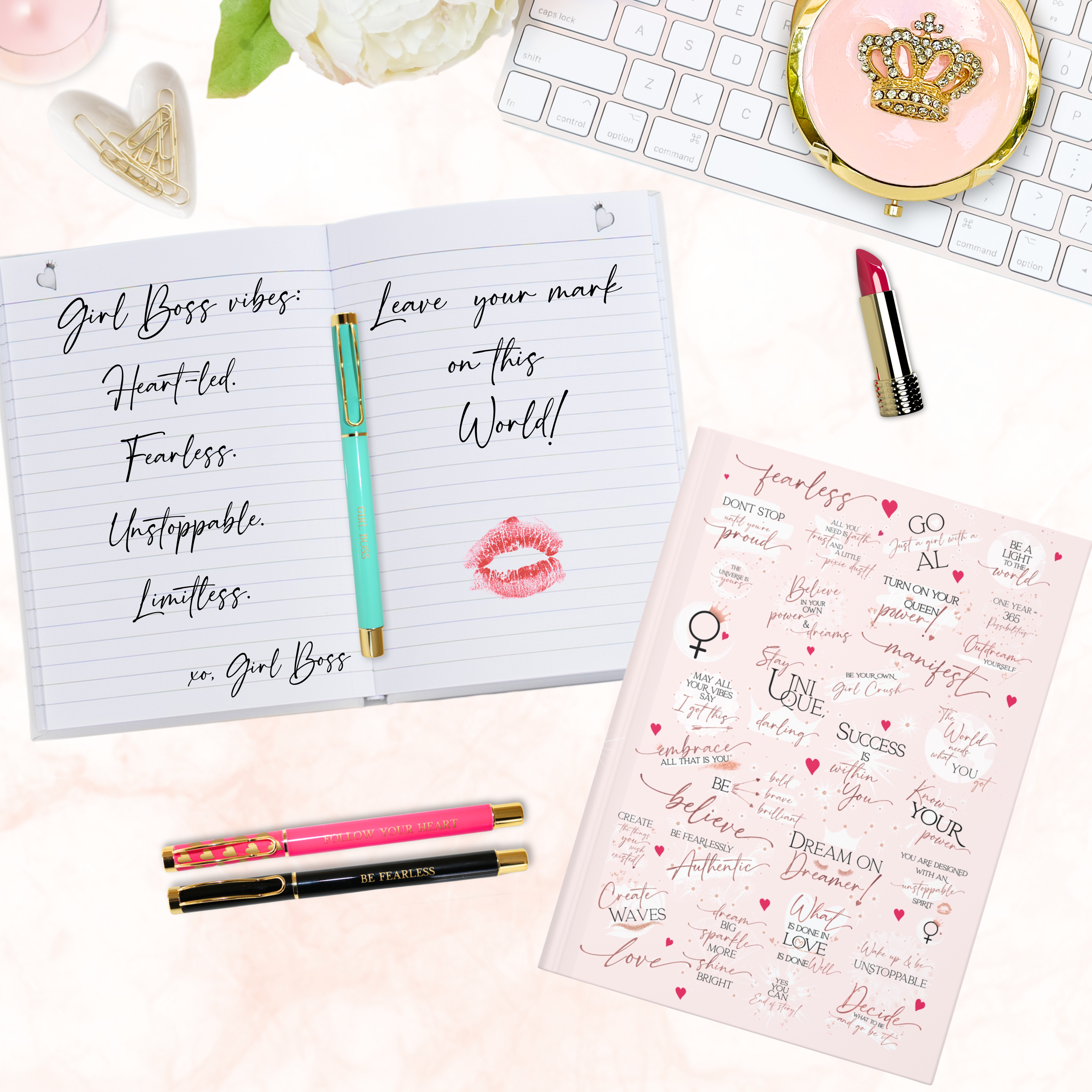 Girl Power 24/7 - Wholesale Journal/Diary - Girl Boss Hardcover Journal - Make an Impact! - Pink Rose11