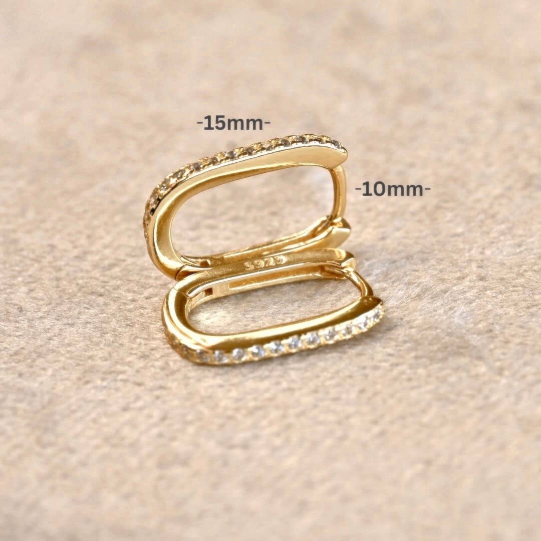 Blueyejewelry - Wholesale Hoop Earrings - Diamond U Hoops - 925 Silver Pavé Link Hoop Earrings4