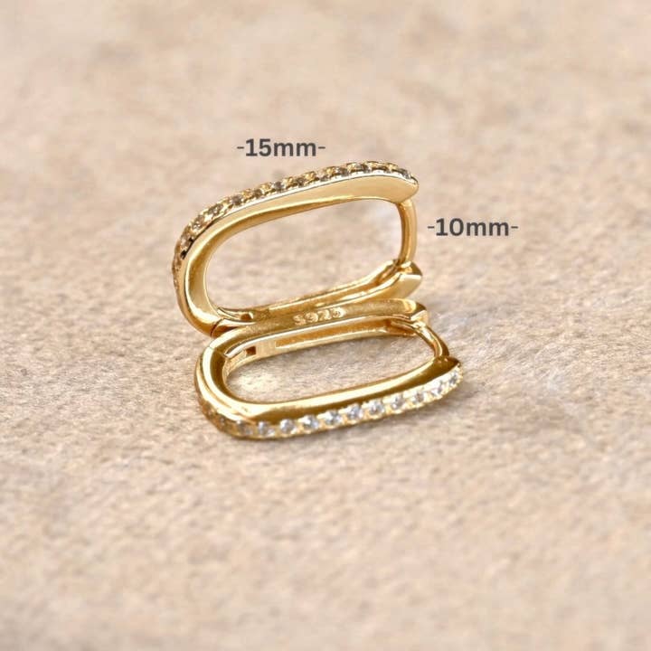 Blueyejewelry - Wholesale Hoop Earrings - Diamond U Hoops - 925 Silver Pavé Link Hoop Earrings4