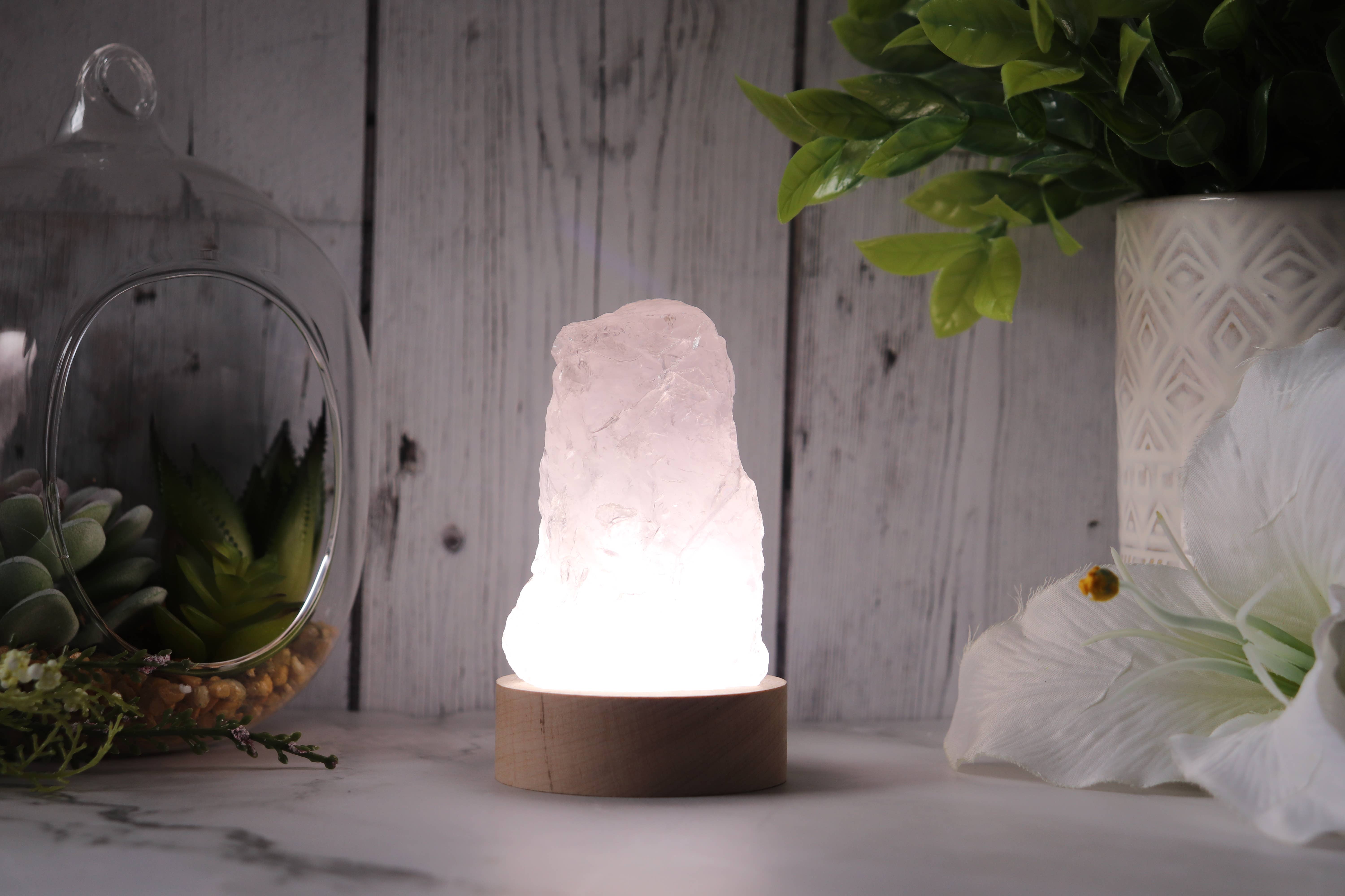 Natures Artifacts Inc - Wholesale Accent/Desk Lamp - Rose Quartz LED Lamp 10