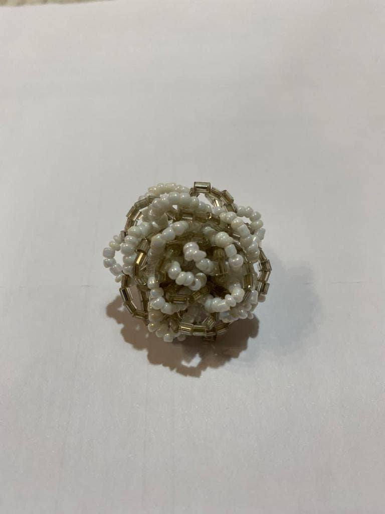 Bijondo - Wholesale Cocktail/Statement Ring - Elegant Glass Bead Flower Ring, costume jewelry14