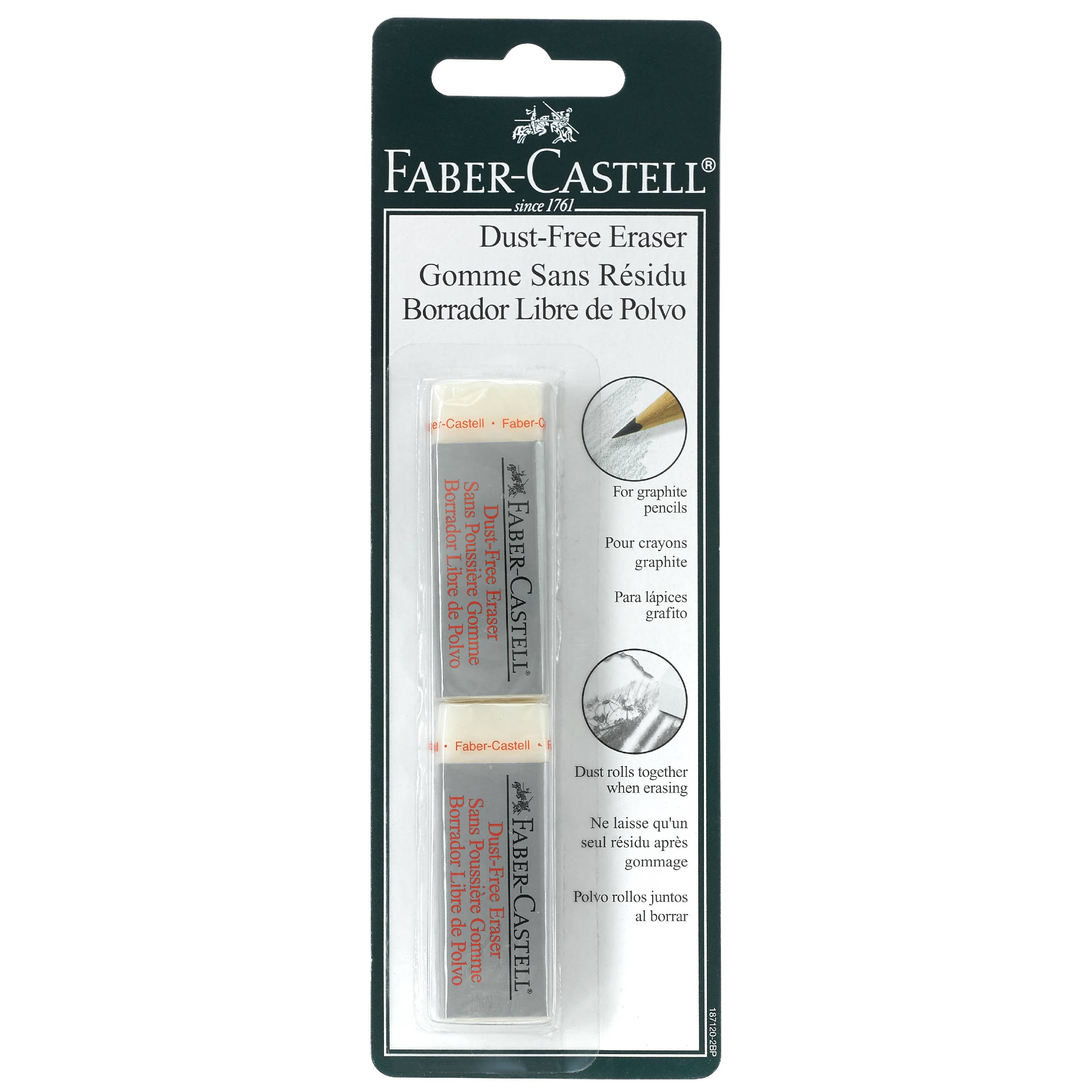 Faber-Castell / Creativity for Kids - Vente Gommes - Gomme à effacer en vinyle sans poussière, blanche - paquet de 22