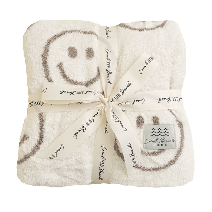 Local Beach - Wholesale Throw Blanket - Smiley Luxe Home Blanket