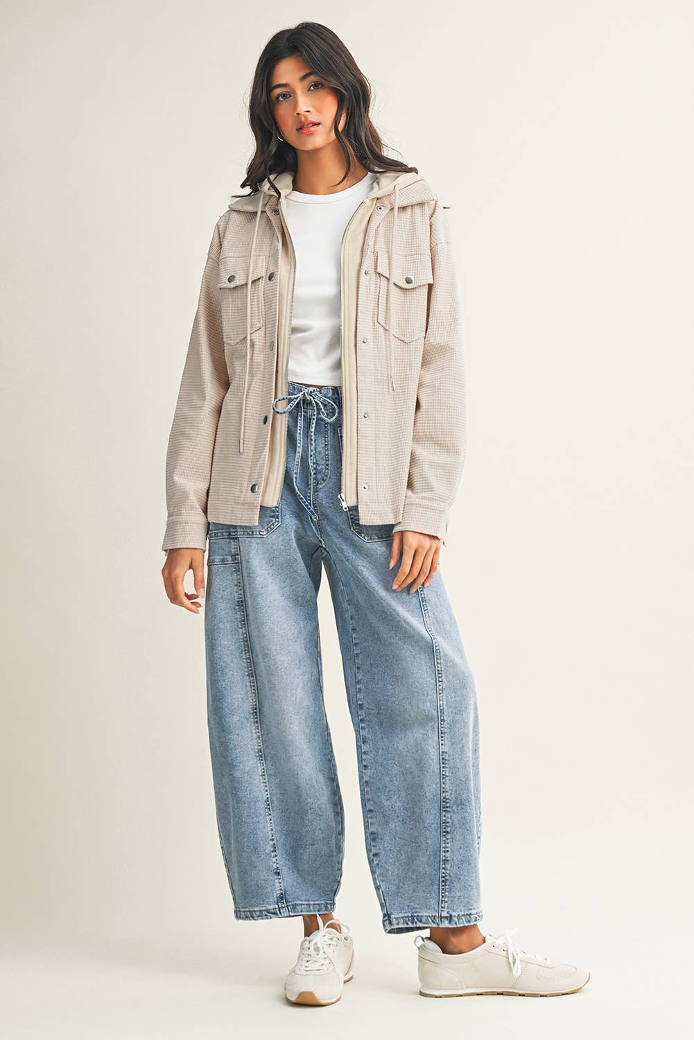 Little Daisy Closet - Wholesale Shirt Jacket/Shacket - Women's -  LDC Solid Textured Patchwork Flap Pocket Shacket4