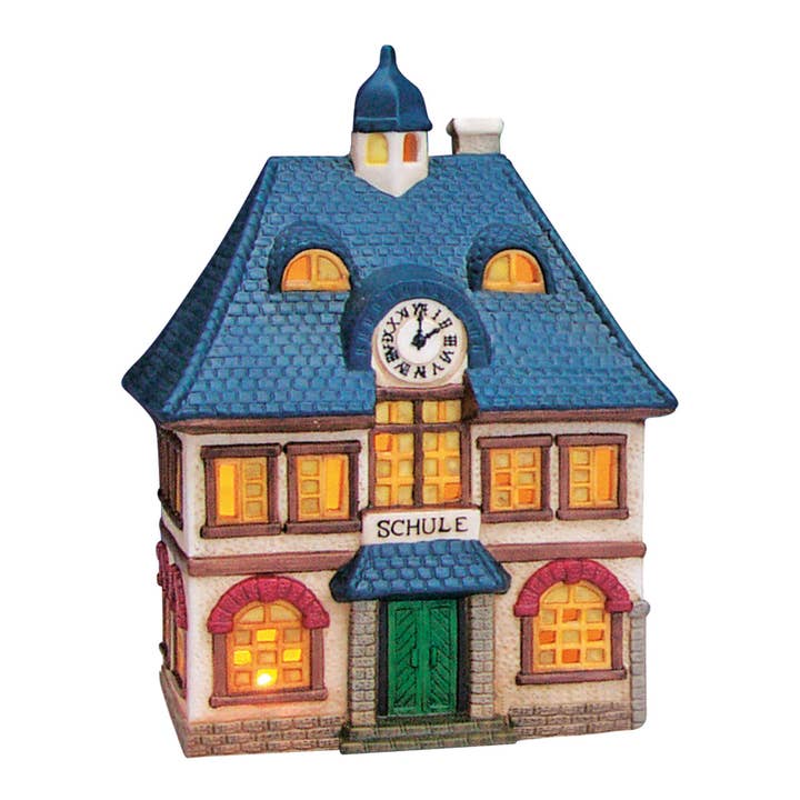 Porcelain "School" Light House, Colorful (W/H/D) 12x18x10cm for wholesale by Wurm