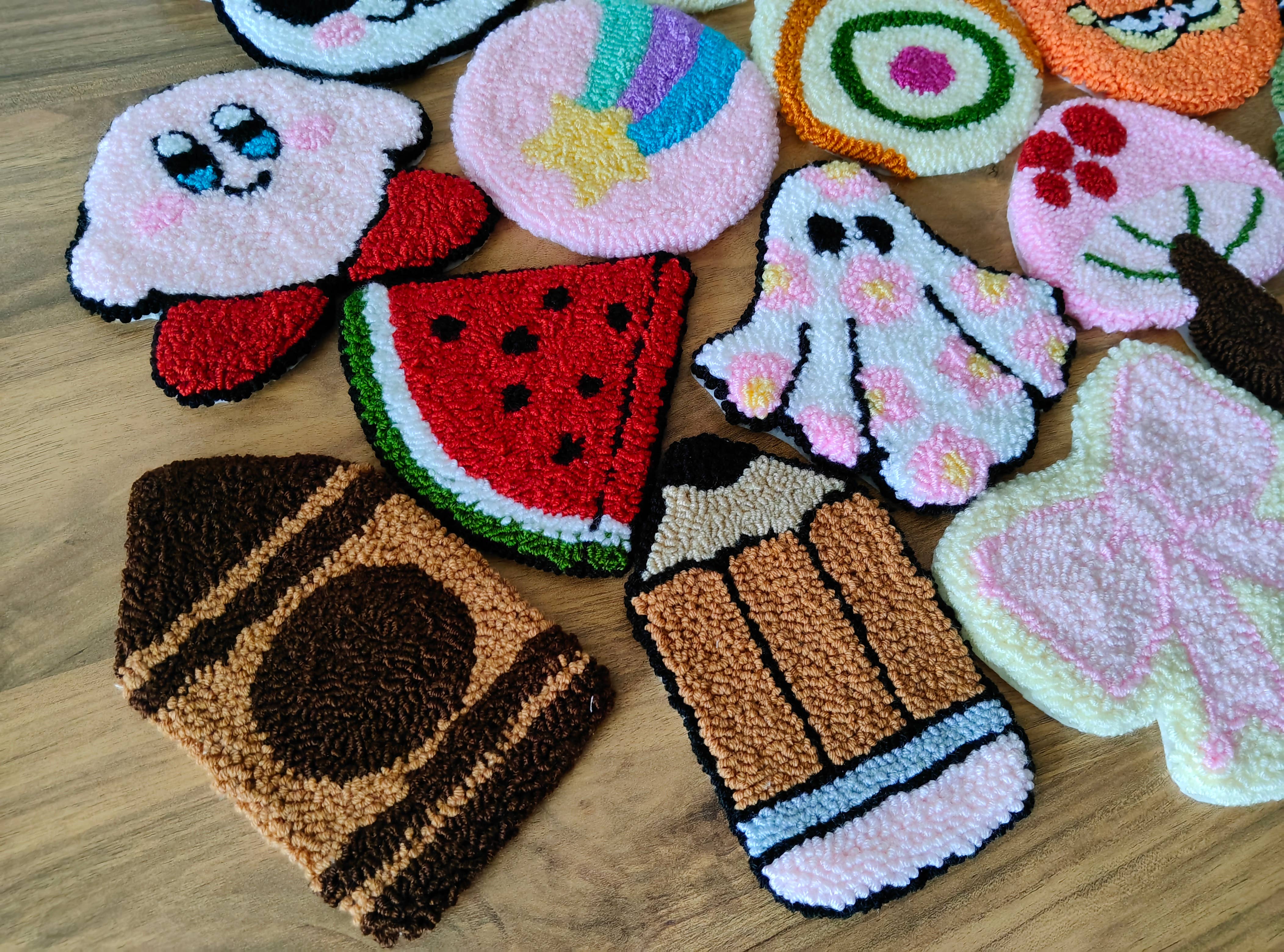 despinacrafting - Vendita all'ingrosso Sottobicchiere - Sottobicchieri Punch Needle fatti a mano, portatazze per caffè, accessori da tavola8