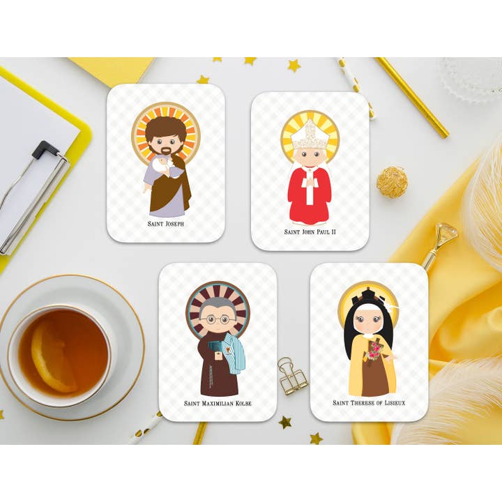 Meyer Market Designs - Wholesale Learning Cards - Kids & Baby - Fishing with the Saints Game Card Set. Set of 48 (12 saints) Saint Matching Game. First Communion Gift. Baptism Gift. Catholic Gift.