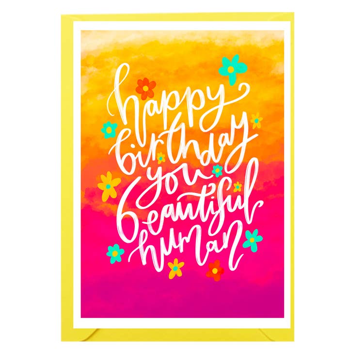 Tillykke med fødselsdagen smukke menneske A6 kort *NYT* for engroshandel hos The Sunshine Bindery