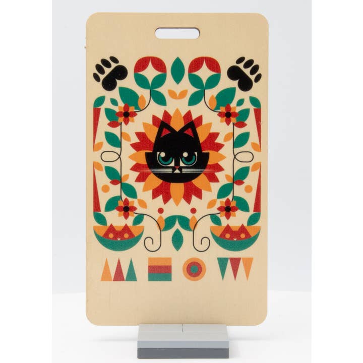 FSC Certified Wood Cat Art Bag Tags – Tobe Fonseca for wholesale by LaserMach