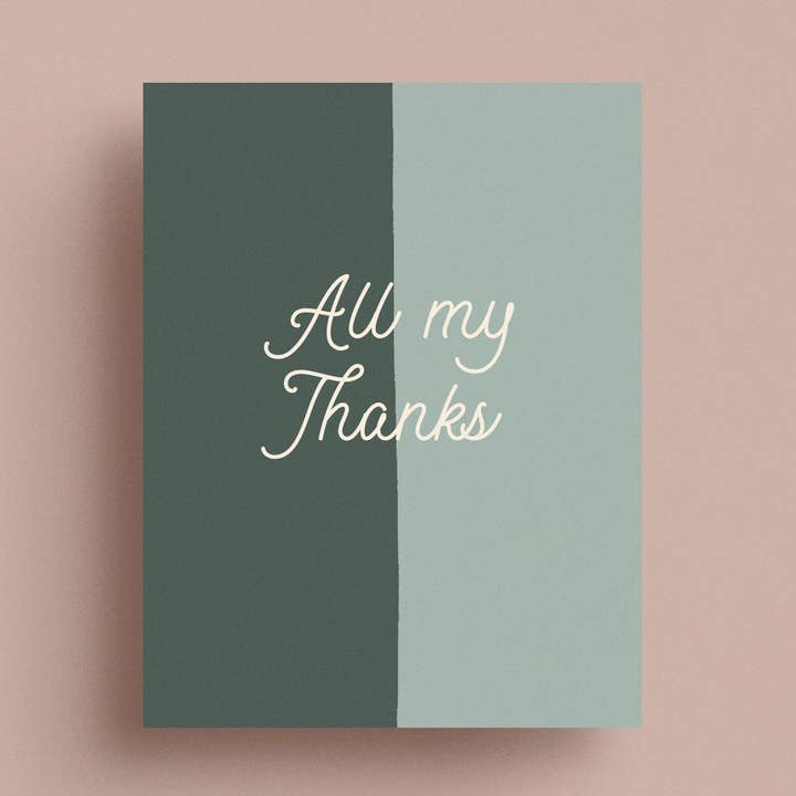 All My Thanks Card for wholesale by Library Design Co.