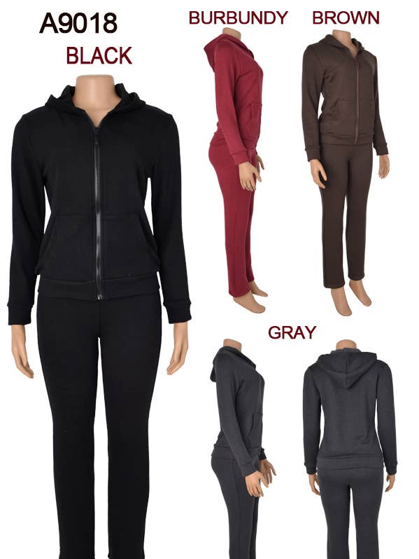 SSImport - Wholesale Lounge Set - Women's - A9018 2PCS/SET HOODIE JACKET AND PANTS MIX SIZES 12SET