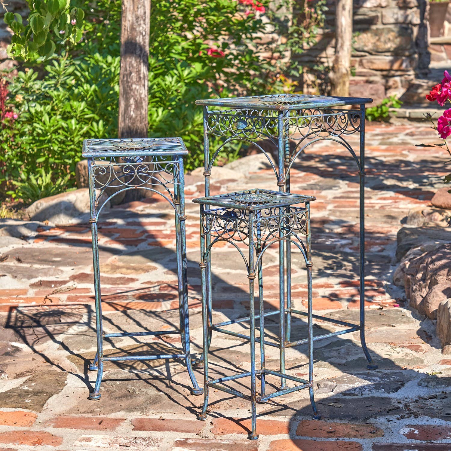 Zaer Ltd. International - Wholesale Plant Pot Stand - Copenhagen 1843 Square Plant Stand Tables - 3PC/Set -Options1