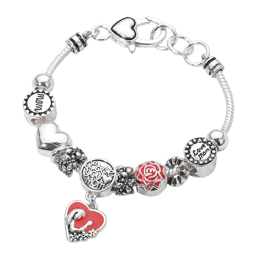 Sensibling Corp. – Engroshandel Armbånd med vedhæng – Elsker dig Mor Charm Multi Perle Armbånd2